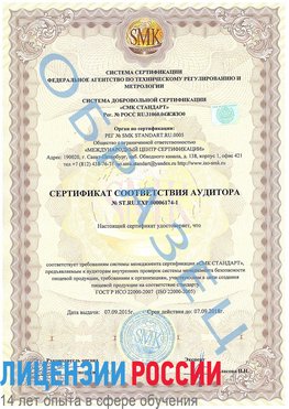 Образец сертификата соответствия аудитора №ST.RU.EXP.00006174-1 Пушкино Сертификат ISO 22000